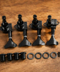 Dope Closed Gear Bass Tuners 4 Pack Heavy Steel Machine Heads With Rust Resistant Finish For Easy Install And Tight Tone On Your Rig, black tuning machines with hardware