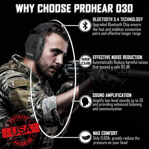 Bluetooth 5.4 Electronic Shooting Ear Protection Earmuffs With Noise Reduction And Sound Amplification For Gun Range And Hunting Built For Real Shooters And Hunters Comfortable Over Ear Hearing Protector