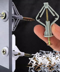 Heavy Duty Gypsum Board Expansion Screws With Nylon Butterfly Anchors in grey and white for secure hanging on hollow walls.
