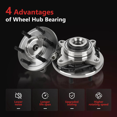 Front Wheel Bearing And Hub Assembly Fits Ford F150 2015 2016 2017 4WD 6 Lug With ABS Replacement Durable Sealed Hub Bearing