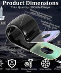 50 Piece Half Inch Stainless Steel Cable Clamps With Rubber Coated Insulated Brake Line Clips And Self Tapping Screws Conduit Wire Holder Strap Clips For Automotive Marine DIY Projects Heavy Duty Kit, showing dimensions and features.