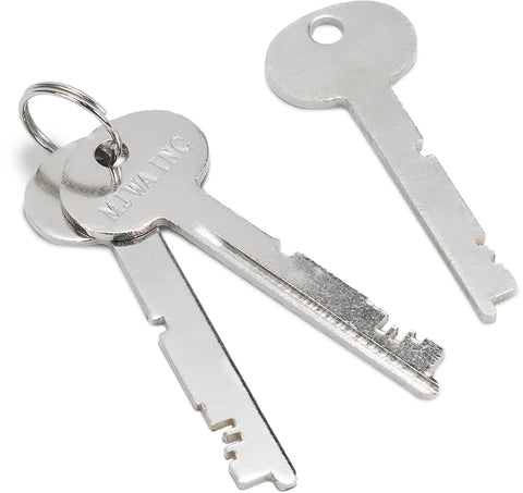 Close-up of keys for Double Key Lock Depository Safe With Drop Slot For Cash And Valuables, Steel Construction, Anti Fishing Baffle.