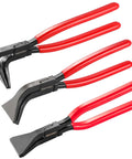 Three Piece Sheet Metal Bending Pliers Set With Straight 45 Degree And 90 Degree Jaws For Roofers And Plumbers Pro Grade Beefy Cr V Steel