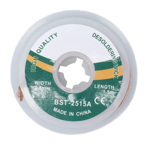 Pro Grade Desoldering Wire Kit With Alloy Copper Solder Wick, 1.5 Meter Length, 2.5mm Tip, Electronics Repair PCB Maintenance