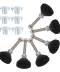 Adjustable Furniture Leveling Feet 40mm Base 6 Pack Black Nylon and Alloy Durable Height Adjustable Stabilizers for Tables and Beds to Level Uneven Floors Heavy Duty and Easy to Install Like a Pro, black feet and silver inserts