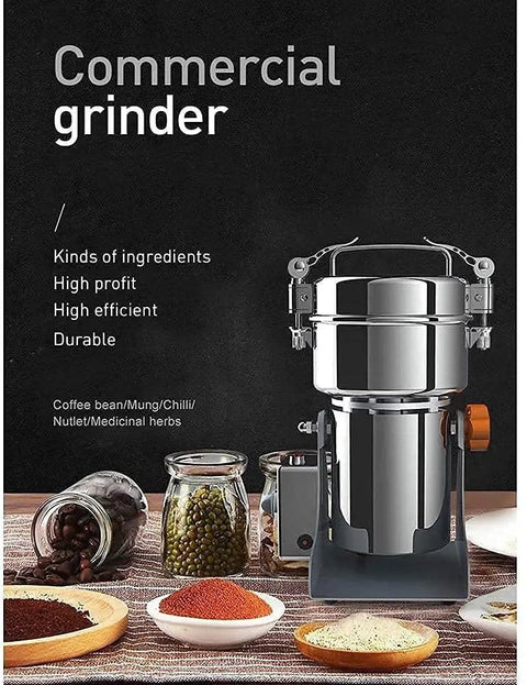 Electric Grain Crusher High Speed Grinder 1400W Pulverizer Mill Powder Machine with jars of spices and beans