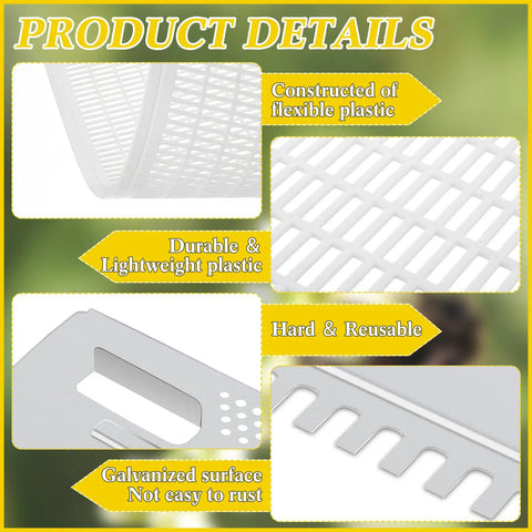6 Pack Plastic Queen Excluder Set For 10 Frame Beehives Beekeeping Supplies Kit detailed view of materials and components.