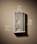 DTV Plus Interface Mounting Bracket For Surface Install In Vibrant Brushed Nickel Finish with dimensions