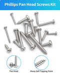 Stainless Steel Wood Screws Kit 500 Piece Assortment With 18 Common Sizes for Woodworking