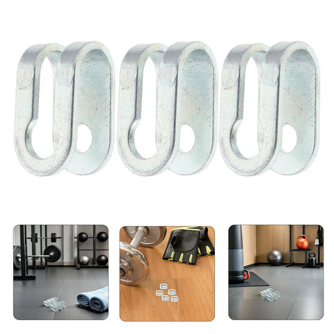 Six Pack Gym Cable End Fittings U Shaped Steel Connectors For Fitness Gear Replacement Parts Secure Connections And Noise Reduction For Home Gym Pulley Machines, 6 iron clamps