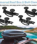 Four Pack Roof Box U Bolt Clamps Heavy Duty Mounting Kit For Cars And Vans 85mm Inner Width with rooftop box loaded