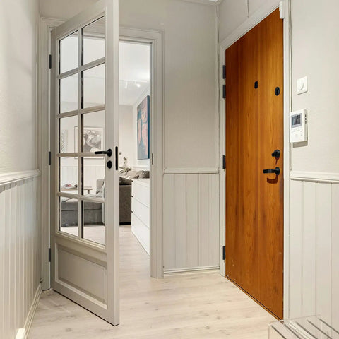 3 Pack 4 By 4 Inch Ball Bearing Door Hinges Matte Black Stainless Steel Exterior Hinges With Square Corners Heavy Duty Smooth Quiet Operation Non Removable Pin Weatherproof For All Exterior Doors on hallway door