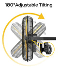 Heavy Duty Industrial Wall Mount Fan With High Velocity Airflow 9200 CFM 24 Inch Two Speed Metal Construction Ideal For Garage Barn