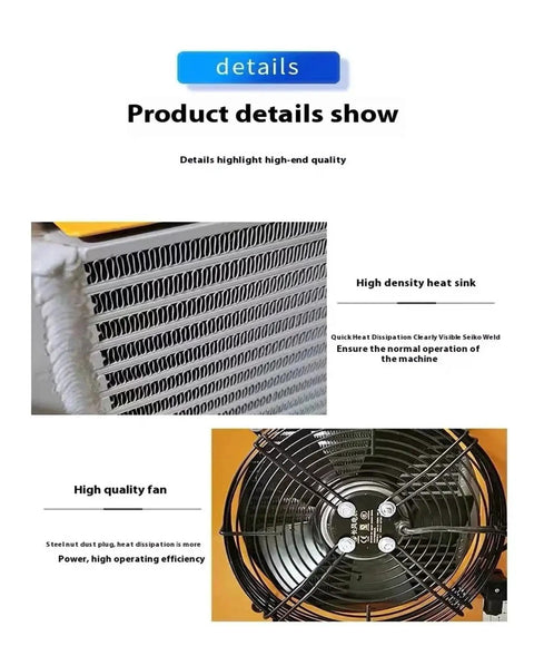 High density heat sink and fan of Beefy Hydraulic Air Cooler With 5800W Cooling Power, 100 Liters Per Minute Flow, DC 24V Air Cooled Radiator