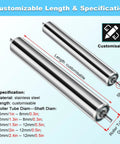 Pack Of Seven Flexible Conveyor Rollers Crafted From Galvanized Steel Tube provide a sweet smooth glide and minimal drag.