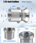 Beefy Heavy Duty 1.25 Inch Rod End Heim Joint Kit With Left And Right Threads For 1.75 Inch OD Tubing 0.120 Inch Wall And Two And Five Eighths Inch Mounting Width 12 TPI Shafts Includes Both Sides, steel joint dimensions