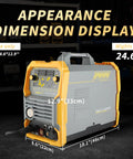 5 In 1 All In One Plasma Cutter And Welding Workhorse Dual Voltage 110V And 220V MIG Gas And Gasless MIG HF TIG MMA Stick And Cut Aluminum Welder Includes 20 Rods And Protective Gloves, dimensions 18.1x8.6x12.9 inches, weighs 24.6 lbs.