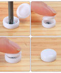 Installation of 150 Pack White Plastic Screw Cover Caps With Snap On Hinge For Flush Mount Protection And Waterproof Seal