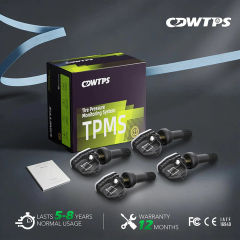 315Mhz Tire Pressure Monitoring System Set Of 4 For GM Chevy GMC Cars And SUVs, Pre Programmed TPMS Sensors Replacements, Compatible With Cadillac Saab Hummer Pontiac Saturn Suzuki, Easy Drop In Install box with four sensors