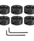 Heavy Duty 10 mm Bore Shaft Collar 17 mm OD 8 mm Thick Carbon Steel Wheel Stopper With Set Screw And 2 Hex Wrenches Black Pack Of 6 for machine tools