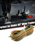25 Ft Trailer Wiring Harness Extension Kit With 4 Way Flat Plug 5 Wire Male And 4 Wire Female Connectors shown with boat trailer