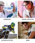 Clear Anti Fog Safety Glasses With UV400 Protection, Anti Scratch Lenses, Adjustable Temples, Unisex Eyewear in various settings