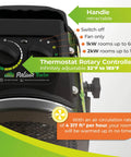 Dual Element Electric Fan Heater For Greenhouses With Independent Heating Elements And Adjustable Thermostat, control panel close-up
