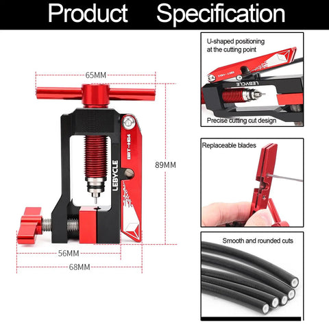Hydraulic Brake Hose Fitting Insertion Tool For Bikes With Olive Banjo Fittings display showing dimensions and specifications