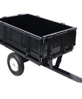 Beefy 750 Lbs Capacity Heavy Duty Steel Dump Trailer Cart With 22 Cubic Feet Hauling Space Removable Sides, side view