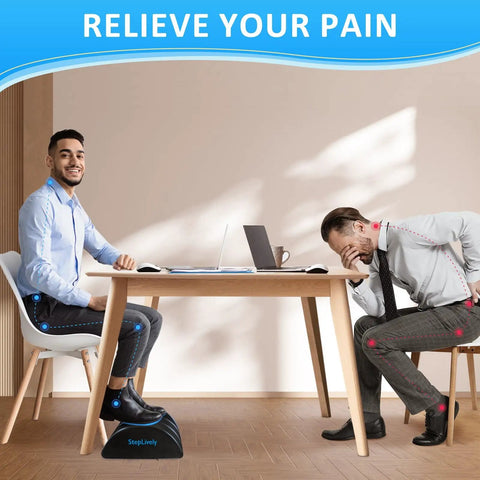 Foot Rest Under Desk With Two Adjustable Heights Ergonomic Foot Stool With Washable Cover For Back And Hip Pain Relief