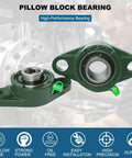 Eight Pack UCFL205 1 Inch Bore Self Aligning Flange Mounted Pillow Block Ball Bearings Featuring Rock Solid Cast Iron Housing Dual Layer Seals Made For Hard Knocks Factory Floors And Heavy Duty Gearbox Applications Where Your Work Runs Like A Beast. Green cast iron pillow block bearing, 1 inch bore, flange mounted