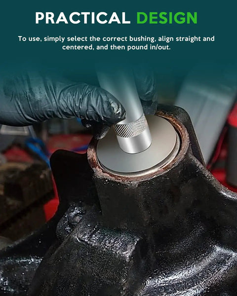 Using Aluminum Bearing Race And Seal Driver Kit 10 Piece with 9 Disc Sizes Bushing Installer on wheel bearing