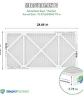 Measurements of 16x25x1 Air Filter 4 Pack MERV 8 Pleated Dust Defense Replacement For Home HVAC AC Furnace