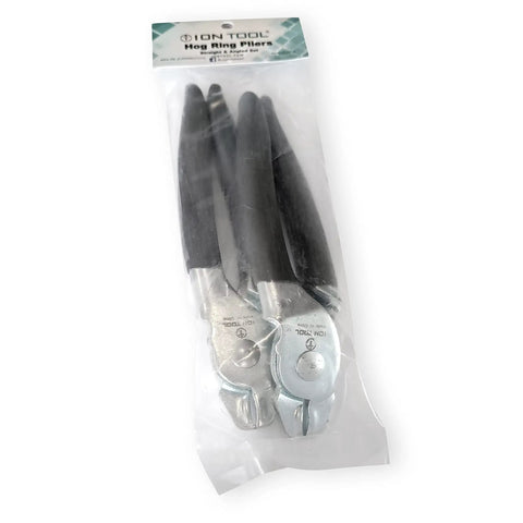 Hog Ring Pliers Set Two Piece Straight And 45 Degree Bent With Cushioned Non Slip Grips In Steel For Upholstery And Fencing Projects