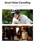 Cyclist and party scene demonstrating noise canceling of Lark M2S Wireless Microphone Bundle For iPhone Camera Android And PC.