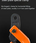 Horizontal Plate Lifting Clamp 0.8 Ton Built Tough With High Strength Manganese Steel Chain For Industrial Hoists And Cranes