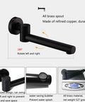 UMJIGF Shower System with Tub Spout, Black Shower Faucet Set showing a 180° rotating spout, made of brass, durable design.