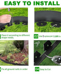 Durable Flexible Landscape Edging Border Kit 49 Feet Long 3 Inch High With 75 Metal Stakes HDPE easy install guide