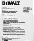 Back packaging of DeWalt 2-Way 360 Degree Swivel Air Hose Splitter With Universal Couplers showing specifications and warnings.
