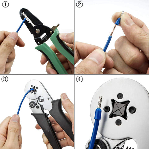 Tube Shaped Insulated Wire Terminal Kit With 16 AWG Ferrule Terminals, Copper Tin Plated Conductors, includes multifunction pliers