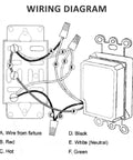 Wiring diagram for One-Touch Auto Shut Off Timer For Bathroom Fans With 5 10 15 30 Minute Presets, White Finish