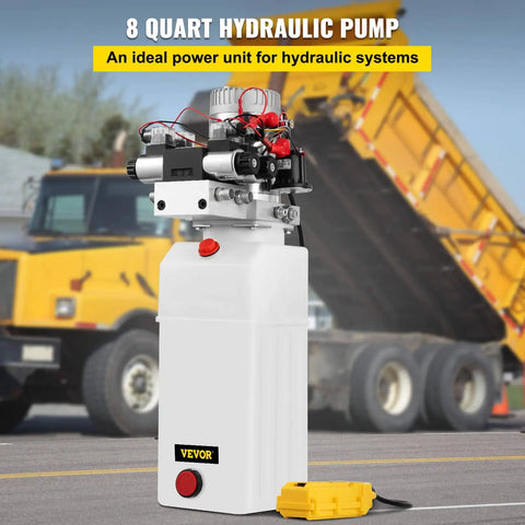 12V DC Hydraulic Power Unit Double Acting With Double Solenoid And 8 Liter Reservoir For Car Lifts Heavy Duty High Pressure Pump 3200 PSI 220 Bar Durable Hydraulic Pack