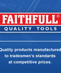 Faithfull Quality Tools logo with tagline about manufacturing quality products for tradesmen.