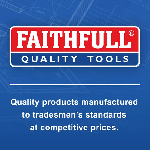 Faithfull Quality Tools logo with tagline about manufacturing quality products for tradesmen.