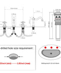 Diagram for Check Out This Sweet Copper Two Handle Widespread Bathroom Faucet Fits 8 To 16 Inch Spread With Brass Body And Comes With Metal Pop Up Drain Overflow