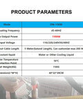 Product parameters for Heavy Hitter 1500 Watt Induction Bolt Heater And Stuck Fastener Remover With Built In Water Cooling.