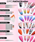 All-In-One Nail Art Kit With 15 Brushes, 5 Dotting Tools, Magnetic Nail Stands, Nail Holder And Palette Essential Nail Design Tools