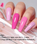 Hema Free Pink Gel Nail Polish Set With 6 Colors 10ml Each Soak Off Gel Polish Kit glossy finish on nails with light baby blush, hot pink hues
