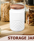 Sweet Matte White Glass Jars With Smooth Bamboo Lids Rock Solid Airtight Food Storage Containers For Kitchen Coffee Beans Cereal And Spices Organization 1800Milliliter Two Piece Bundle on a kitchen counter.
