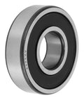 Deep Groove Ball Bearings 25x62x17mm P6 pre-lubricated with double rubber seal, side view, ideal for skateboards, scooters, bicycles.